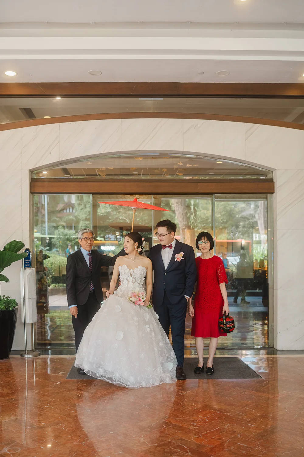 Wedding day at Orchard Rendezvous Hotel, Singapore.
