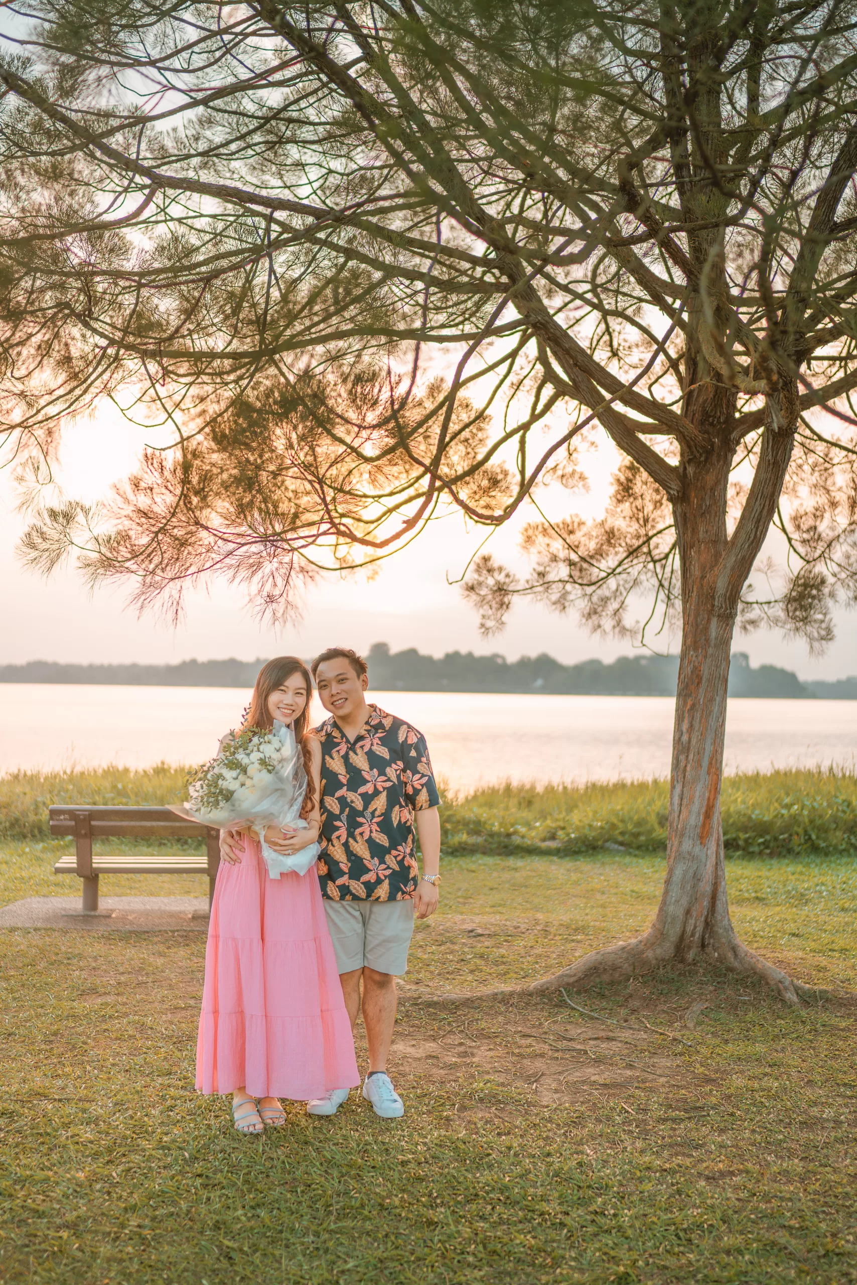 Marriage proposal at Upper Seletar Reservoir, Singapore.