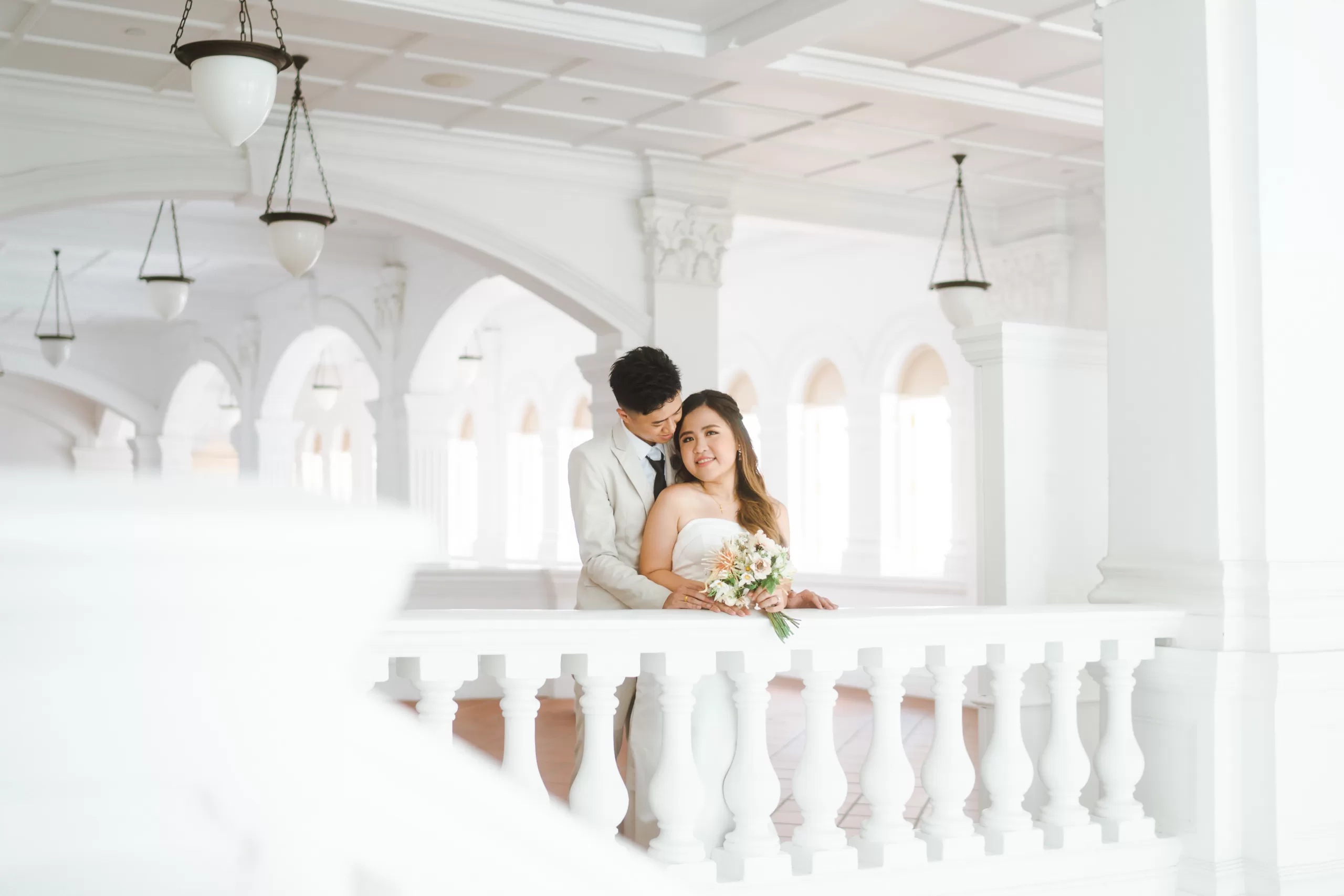 Pre-wedding photoshoot at Raffles Hotel, Singapore