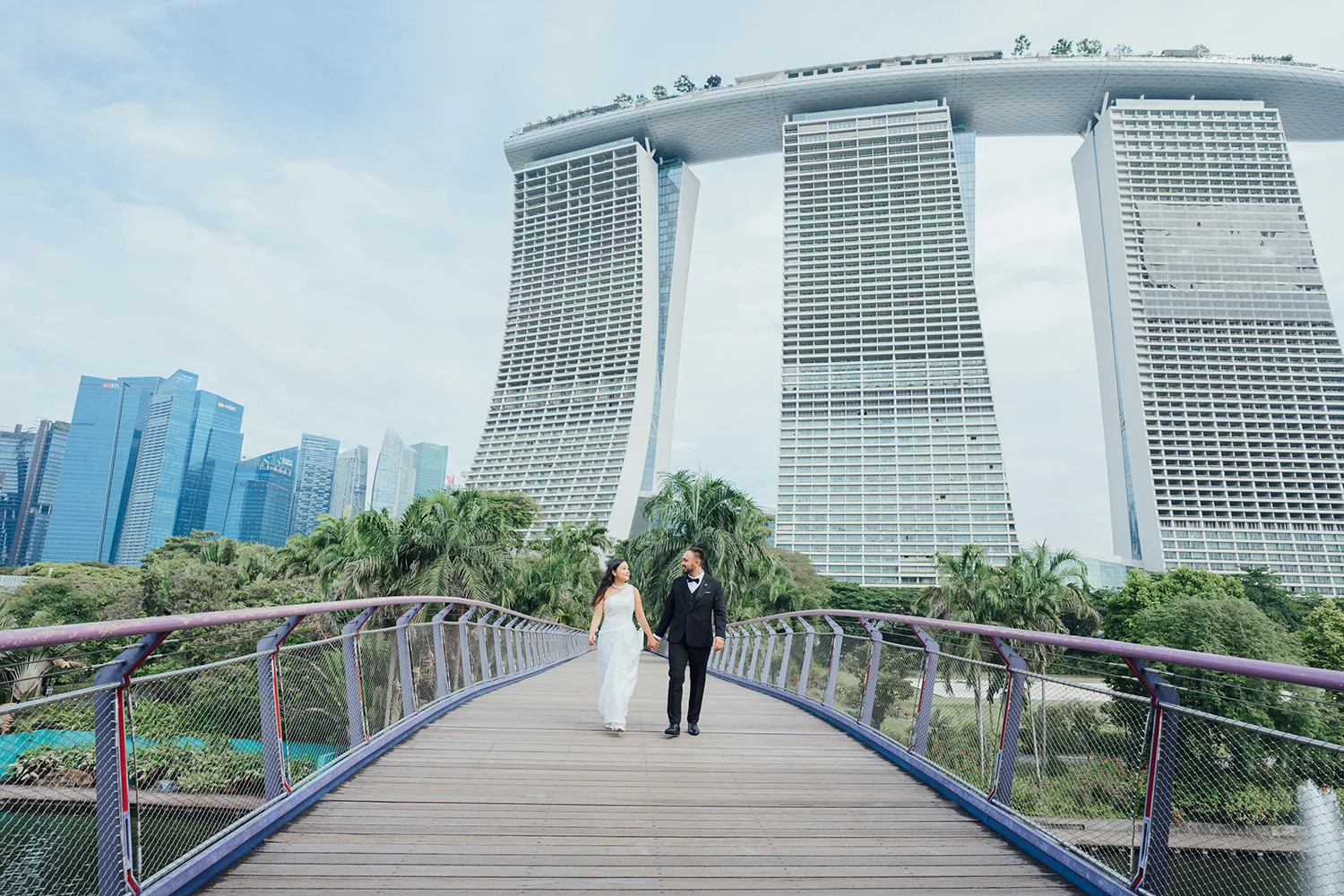 Pre-wedding photoshoot at Marina Bay Sands, Singapore