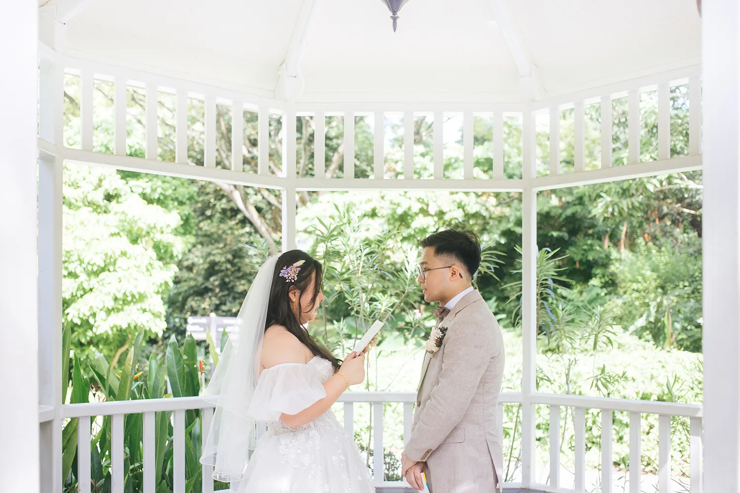 Actual day wedding at Vineyard at Hort Park, Singapore.