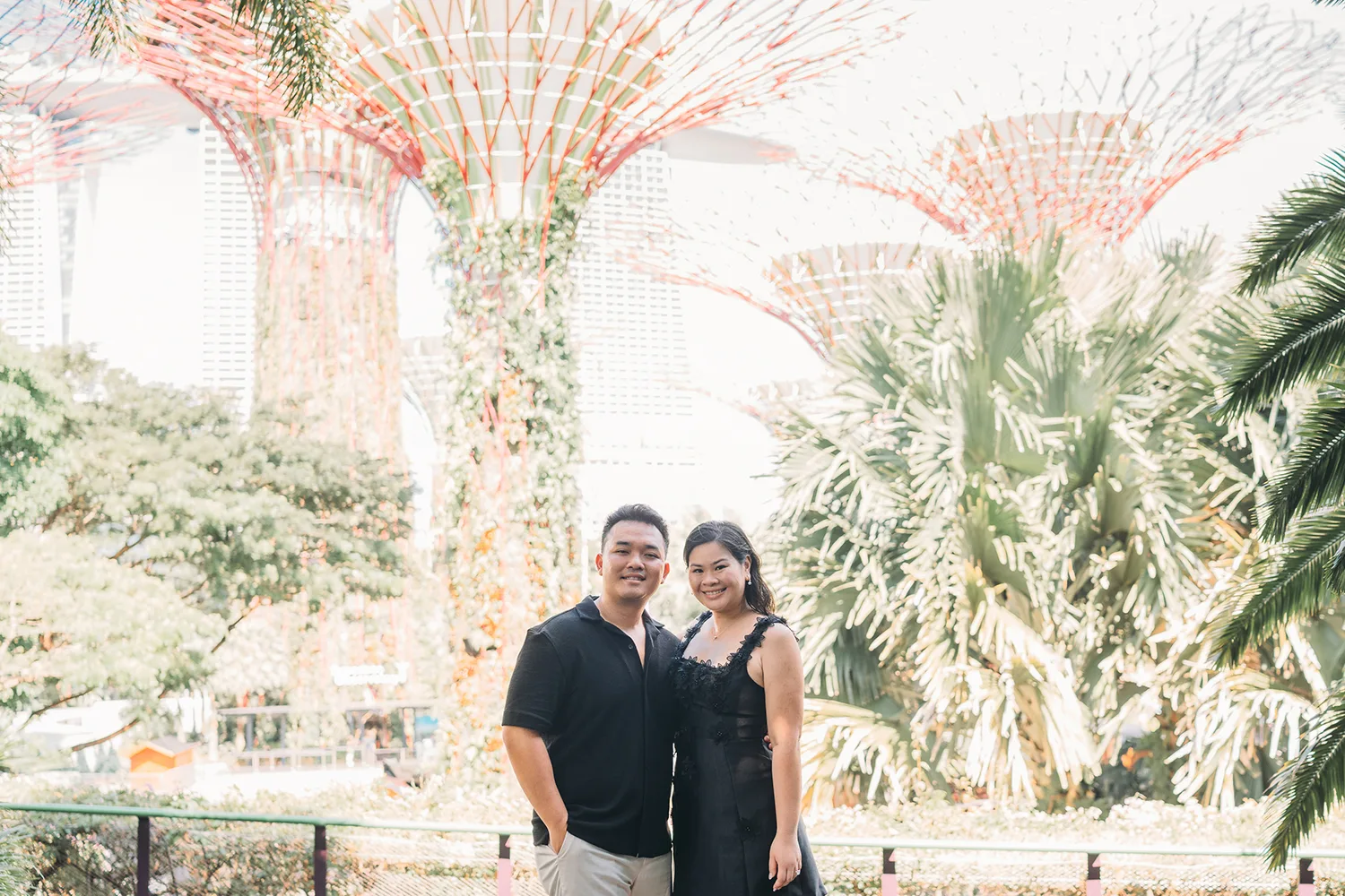 Marriage proposal at Gardens by the Bay, Singapore.