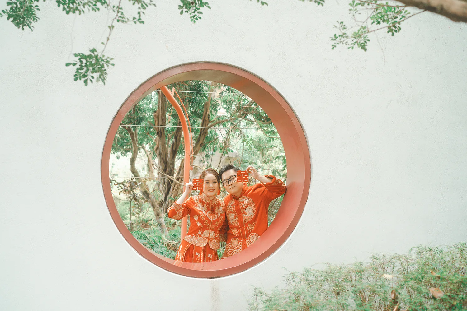 Pre-wedding photoshoot at Gardens by the Bay, Chinese Garden, Singapore.