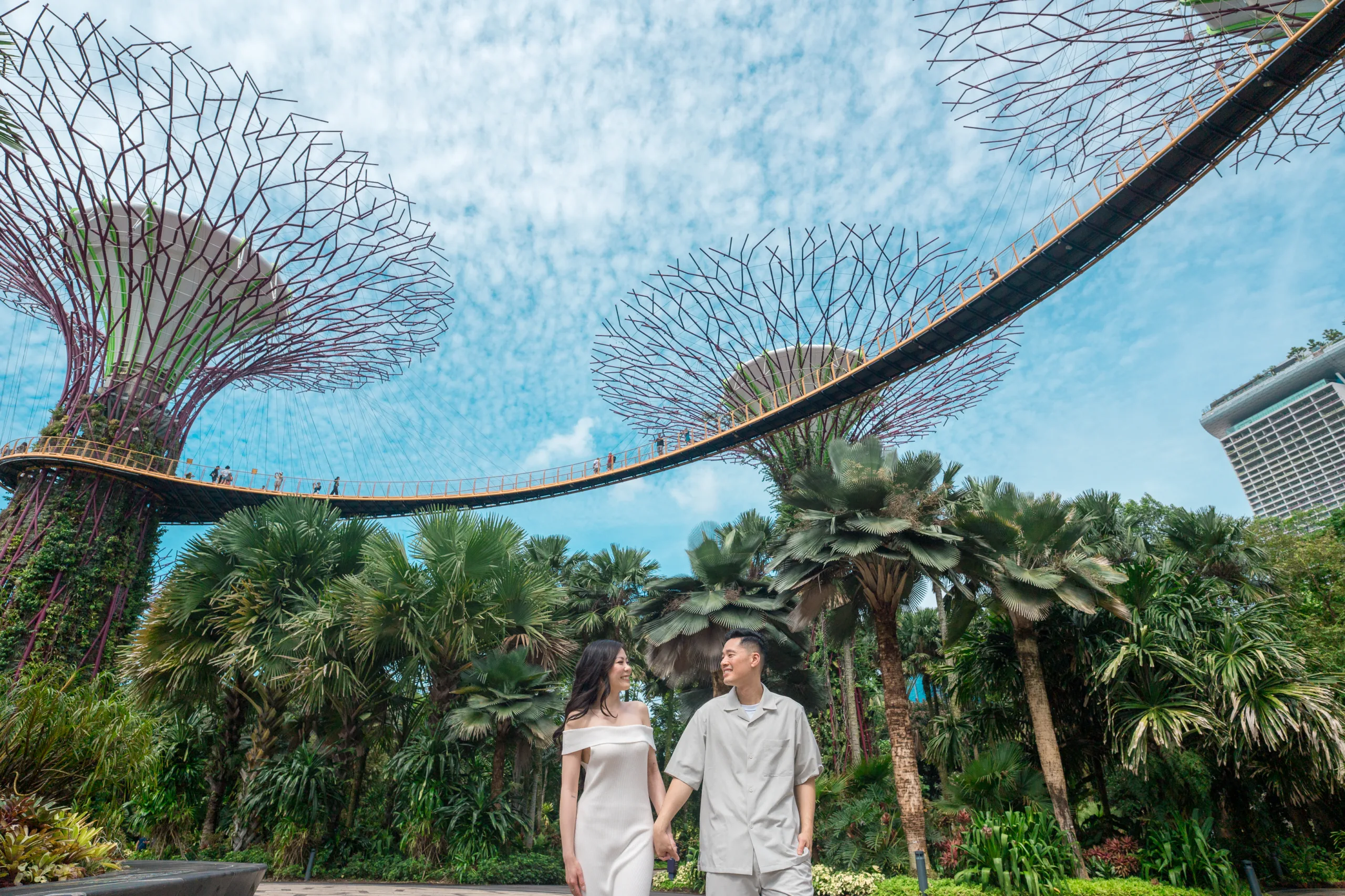 Couple vacation photoshoot at Gardens by the Bay, Singapore.