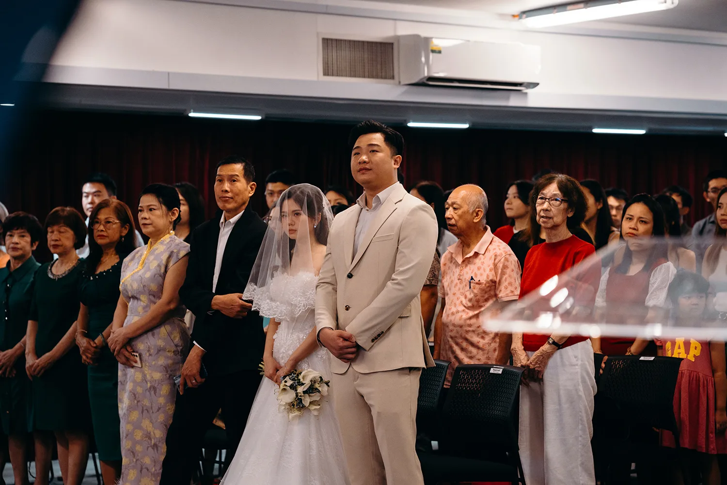 Actual day wedding at St. Andrew's Mission School, Singapore.