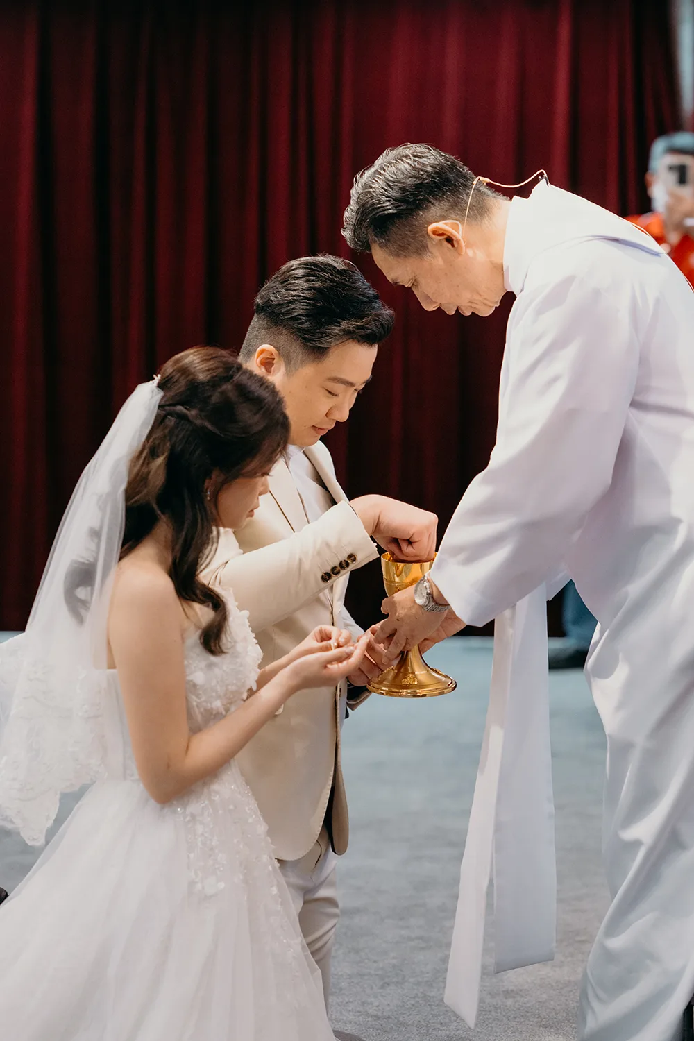 Actual day wedding at St. Andrew's Mission School, Singapore.
