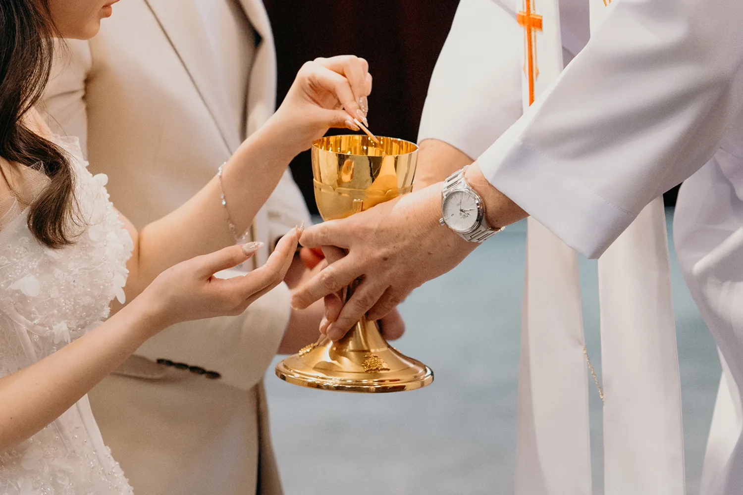Actual day wedding at St. Andrew's Mission School, Singapore.