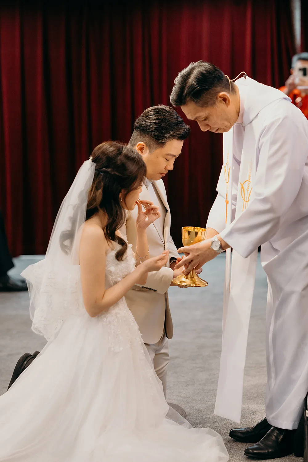 Actual day wedding at St. Andrew's Mission School, Singapore.