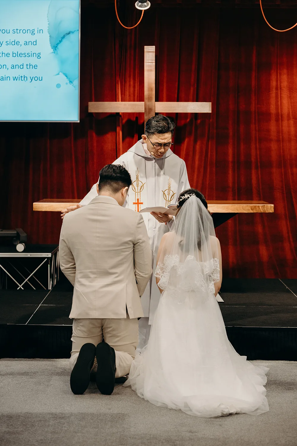 Actual day wedding at St. Andrew's Mission School, Singapore.