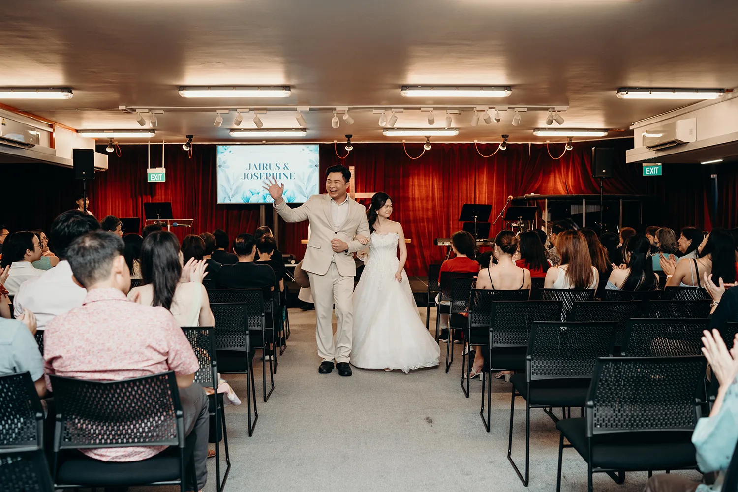 Actual day wedding at St. Andrew's Mission School, Singapore.