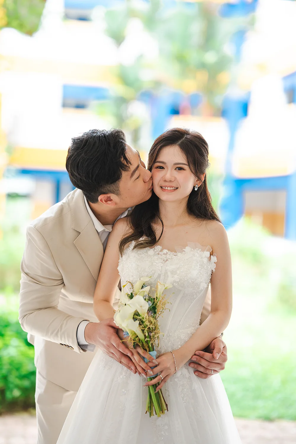 Actual day wedding at St. Andrew's Mission School, Singapore.