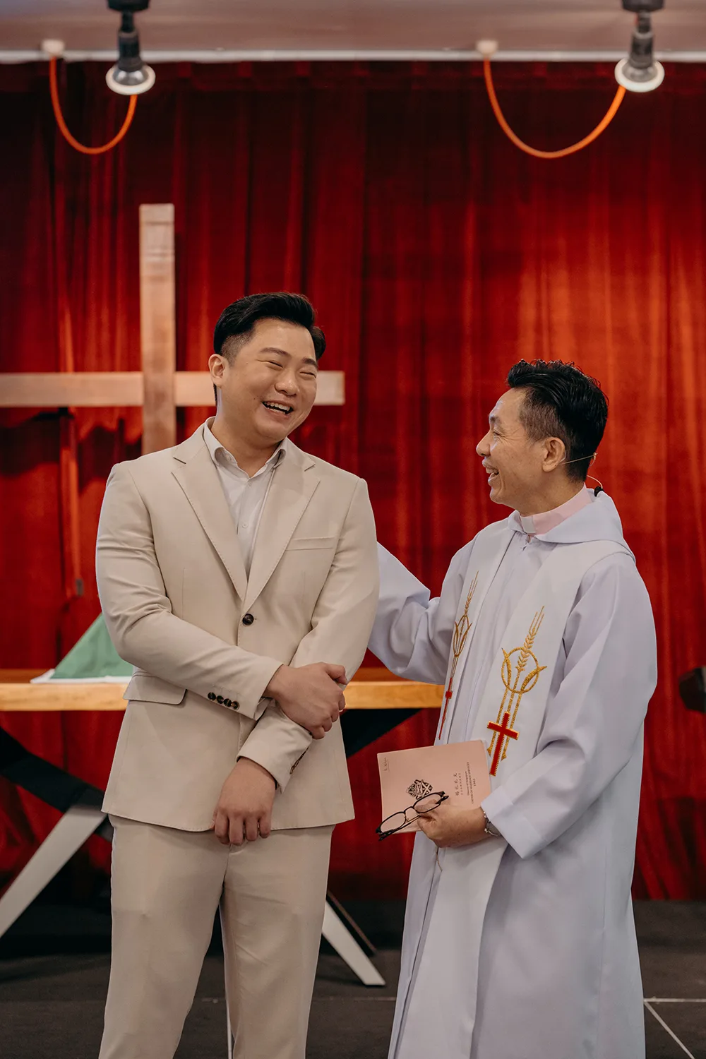 Actual day wedding at St. Andrew's Mission School, Singapore.