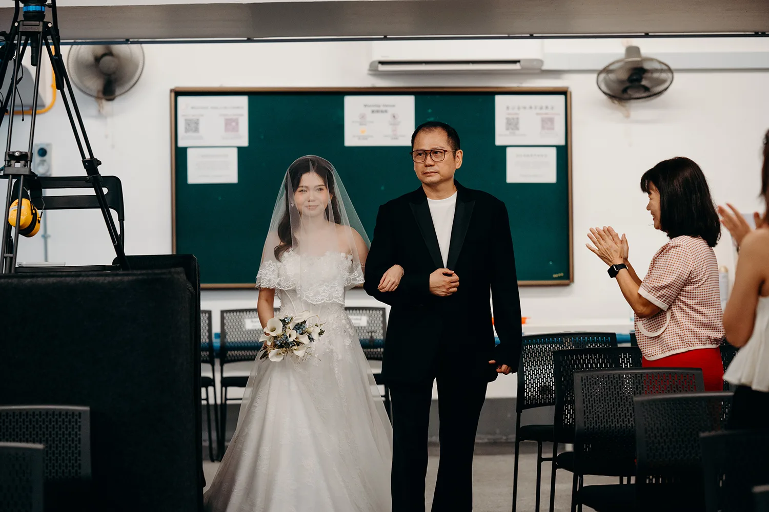 Actual day wedding at St. Andrew's Mission School, Singapore.