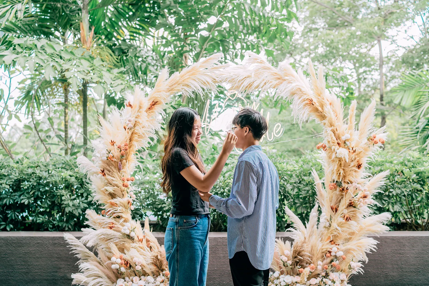 Marriage proposal at Capella Sentosa, Singapore.