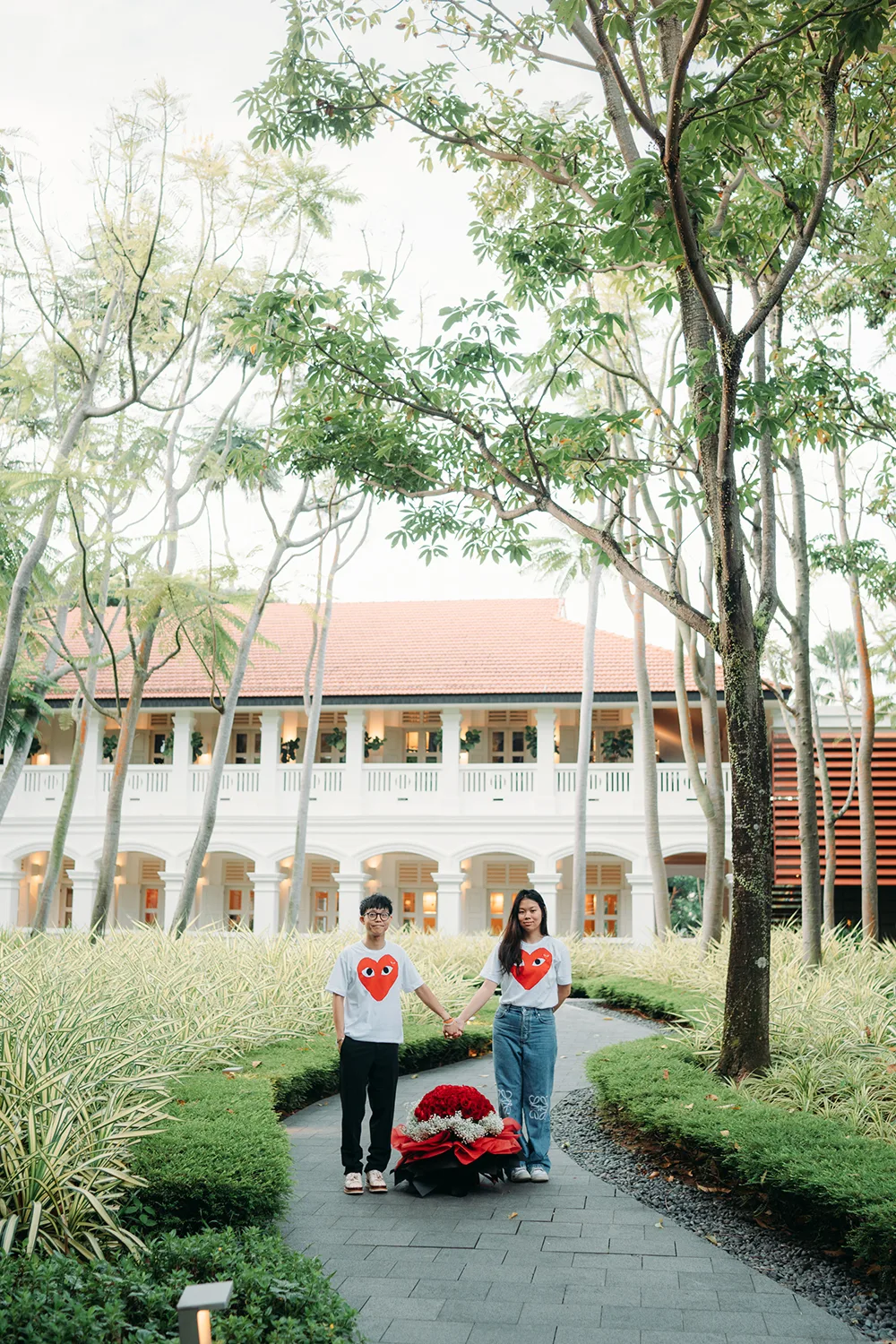 Marriage proposal at Capella Sentosa, Singapore.