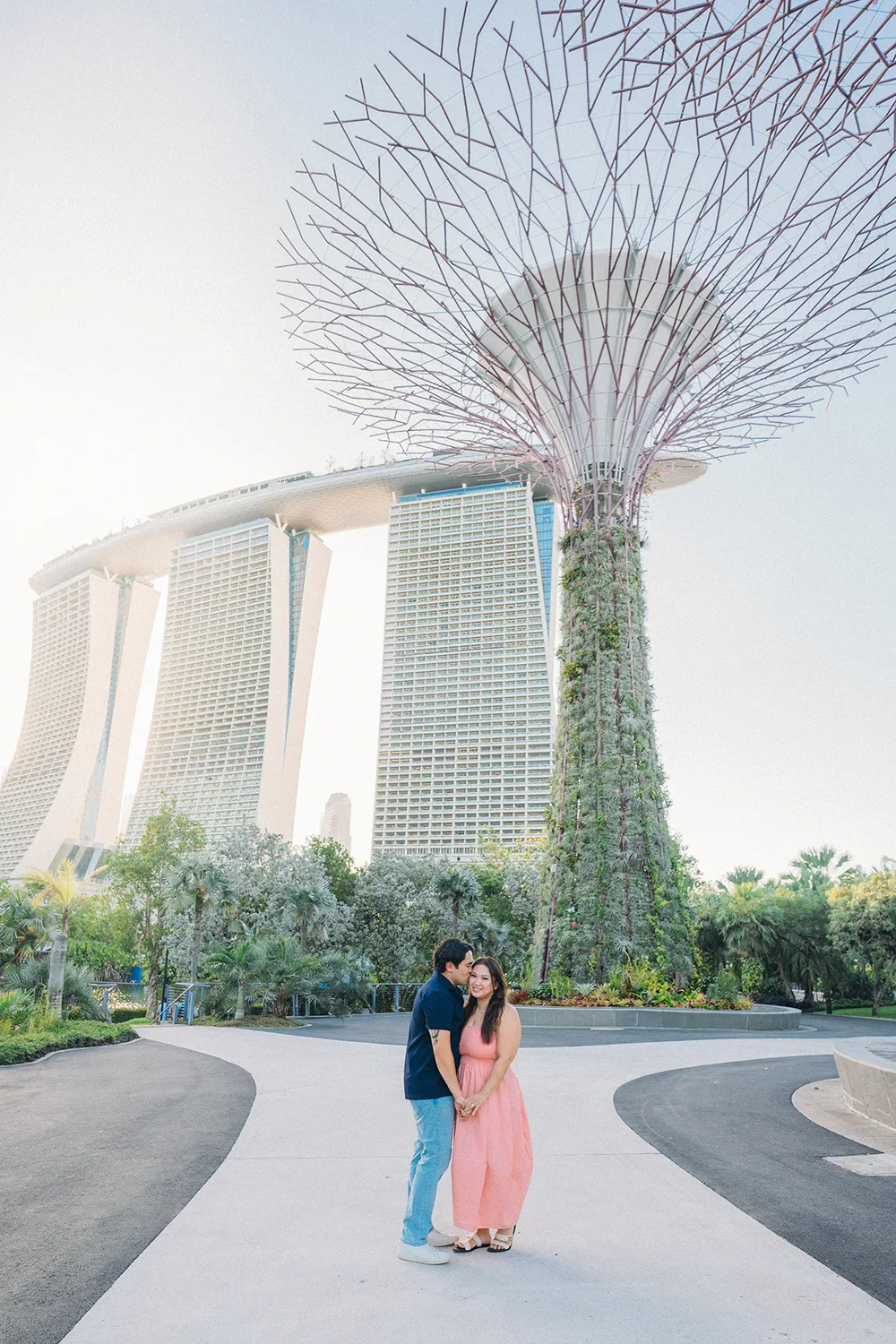 Marriage proposal at Gardens by the Bay, Singapore.