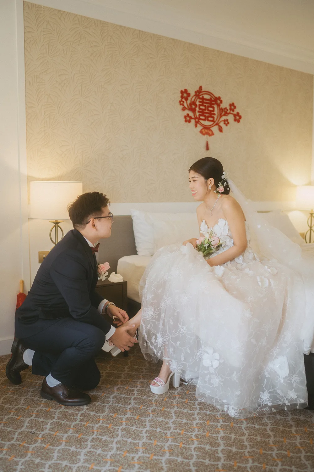 Wedding day at Orchard Rendezvous Hotel, Singapore.