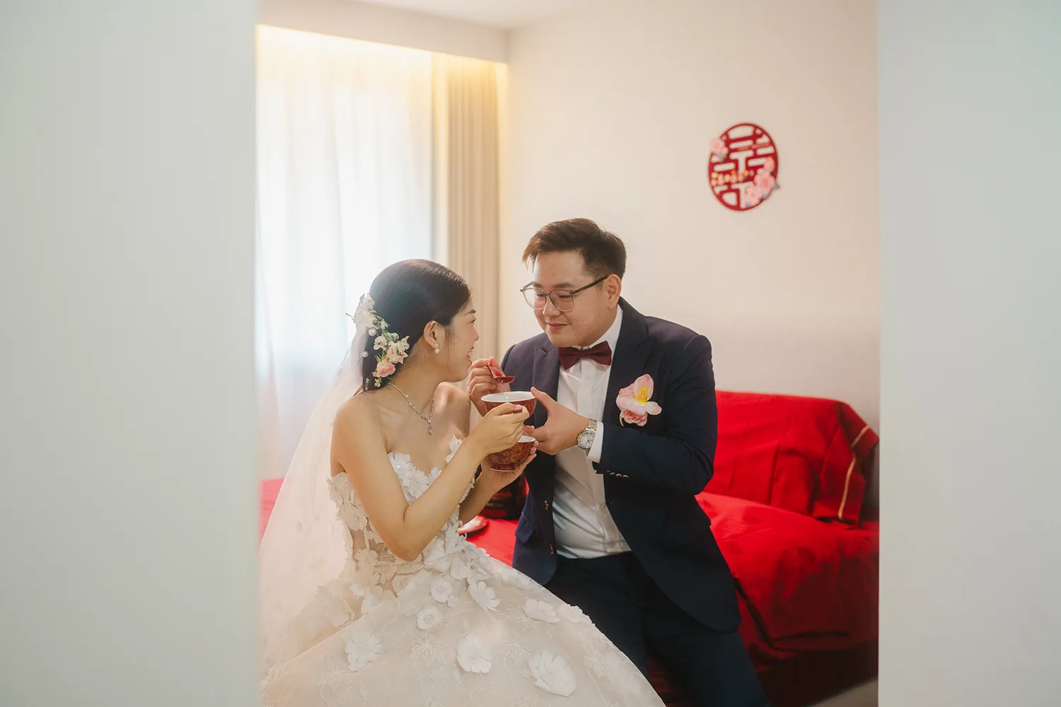Wedding day at Yan Palace, Chinatown, Singapore.