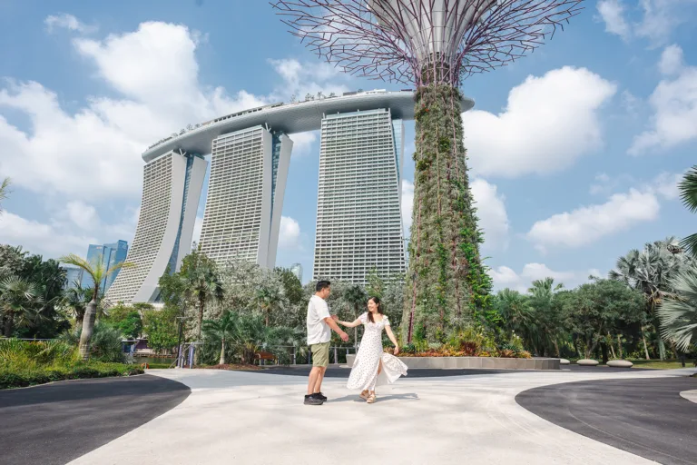 Couple vacation shoot at Gardens by the Bay, Singapore.