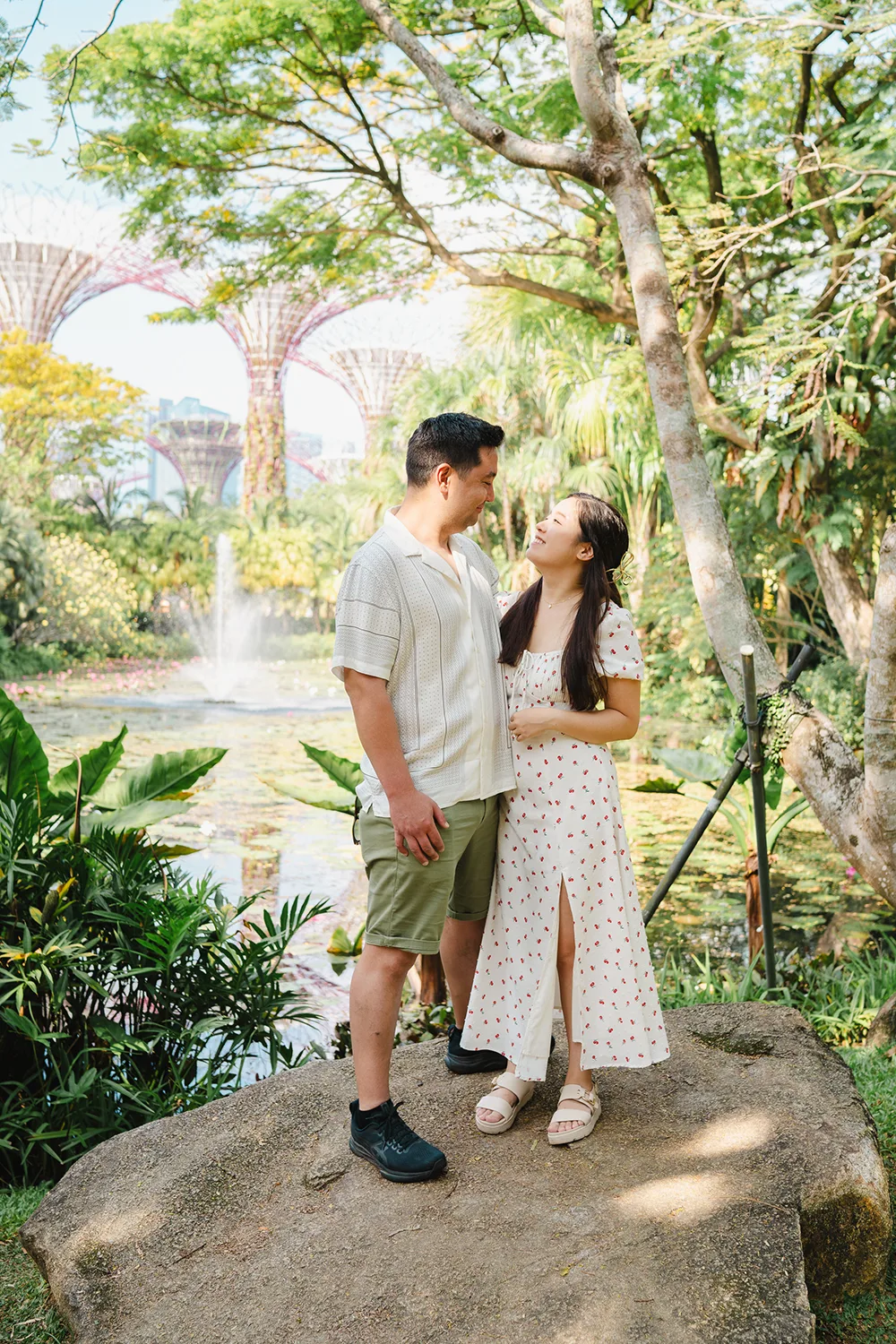 Couple vacation shoot at Gardens by the Bay, Singapore.