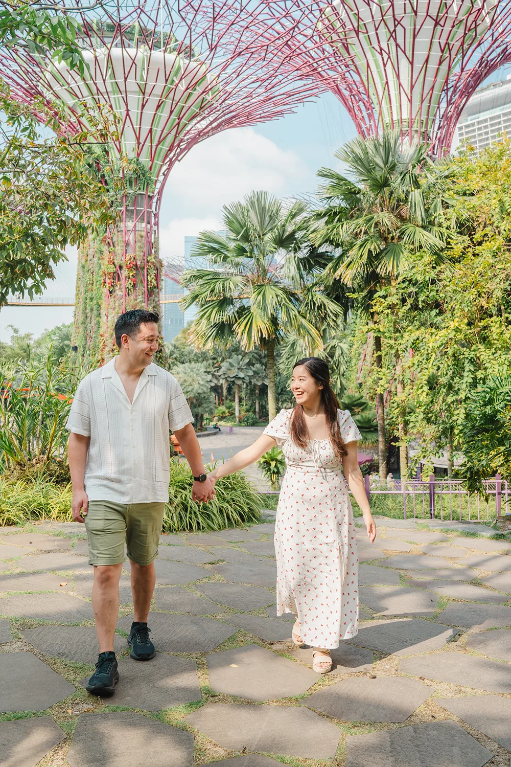 Couple vacation shoot at Gardens by the Bay, Singapore.