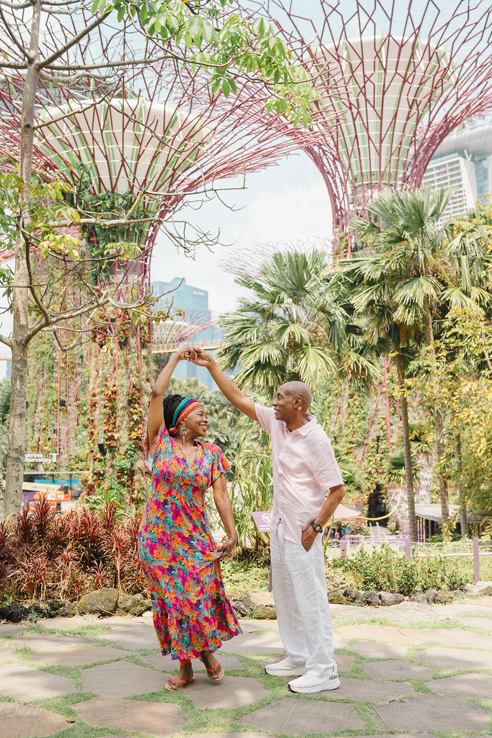 Couple vacation shoot at Gardens by the Bay, Singapore.