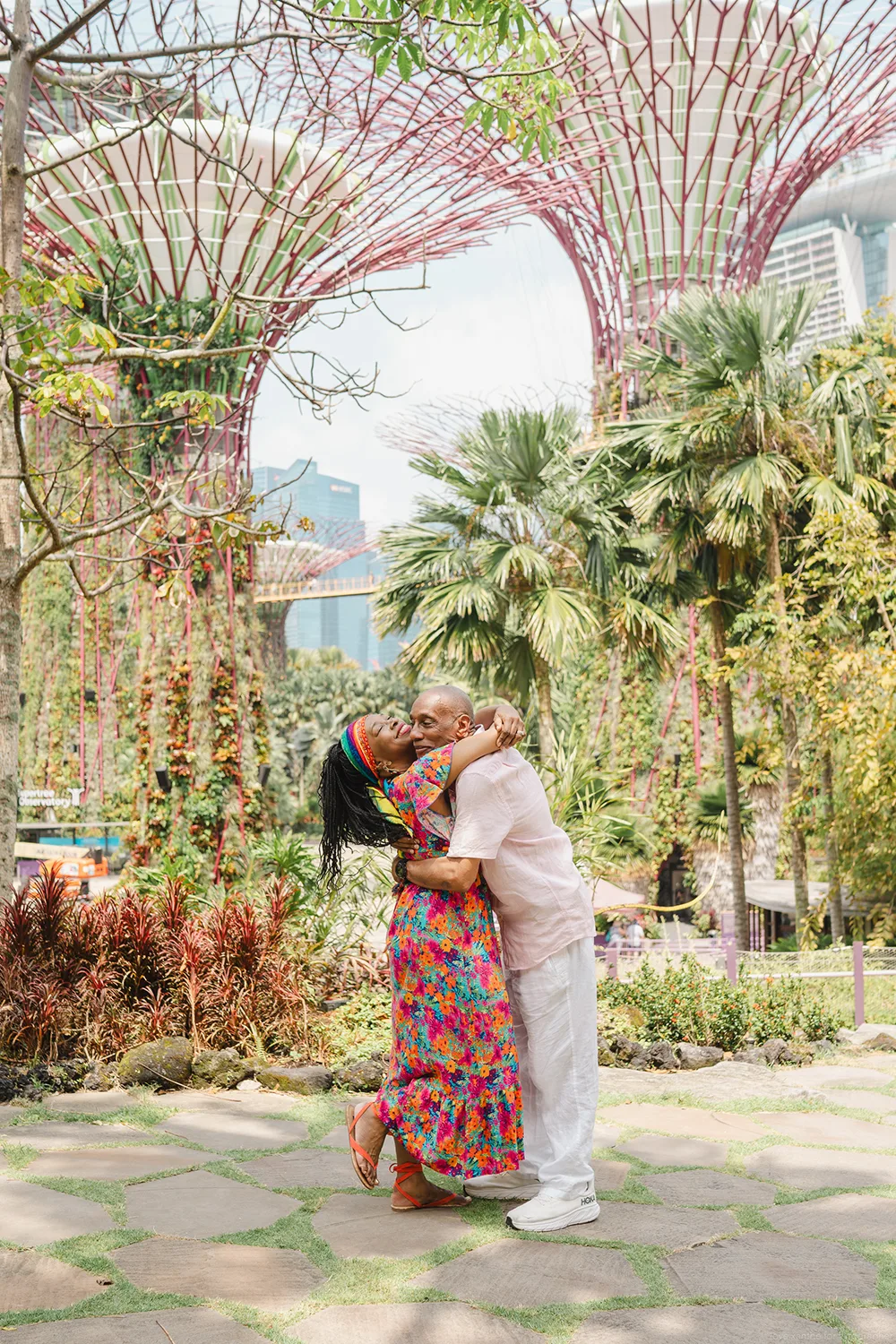 Couple vacation shoot at Gardens by the Bay, Singapore.