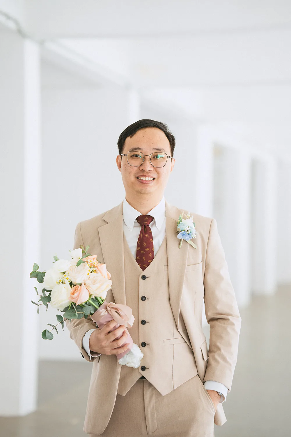 Wedding day at Park Royal on Beach Road, Singapore.