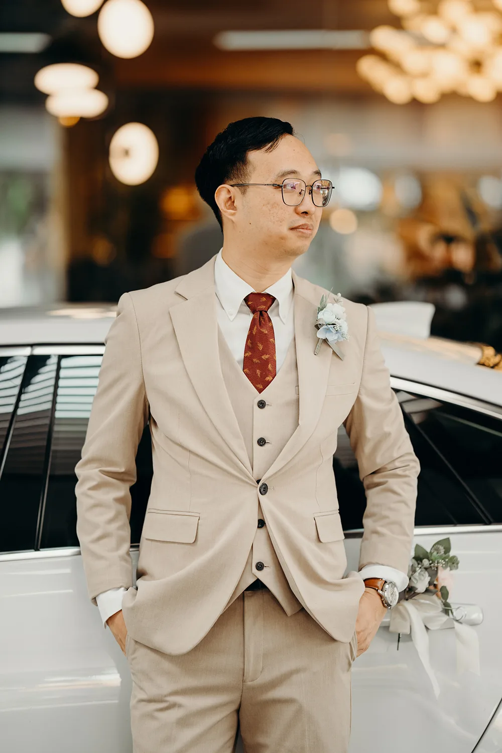 Wedding day at Park Royal on Beach Road, Singapore.