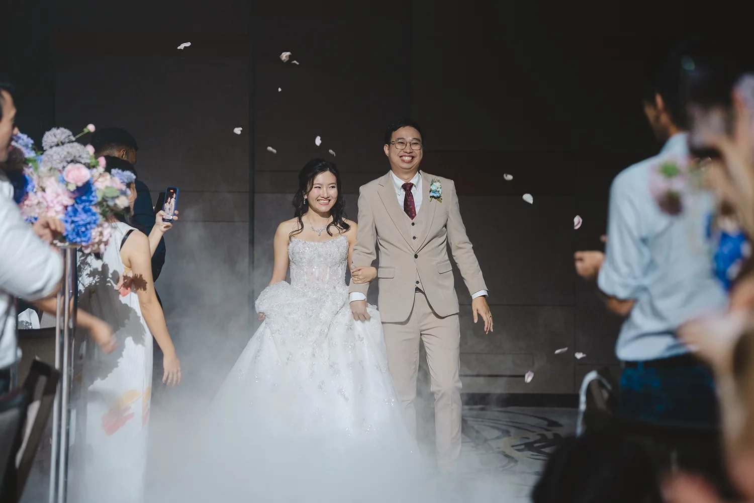 Wedding day at Park Royal on Beach Road, Singapore.