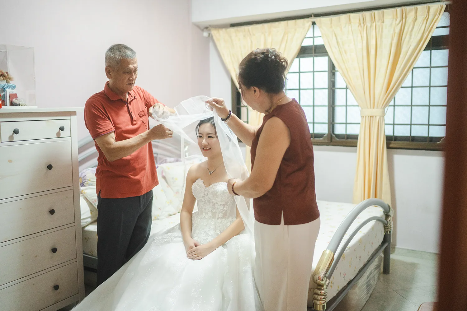 Wedding day at Park Royal on Beach Road, Singapore.